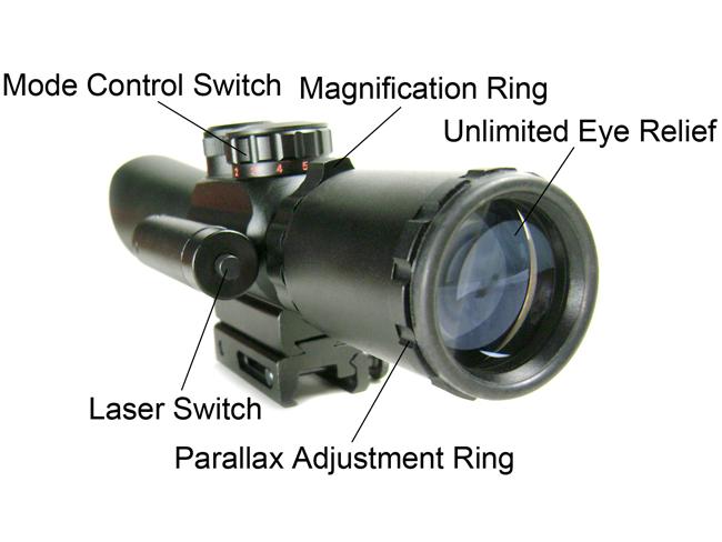 Red Green dot laser Crosshair Scope sight 3.5X-10X40mm Picatinny